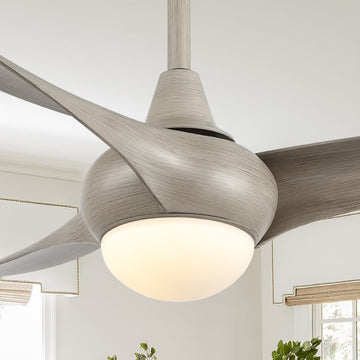 Aviator 52" Coastal Vintage Iron/Plastic Mobile-App/Remote-Controlled 6-Speed Retro Swirl Integrated LED Ceiling Fan - JONATHAN Y